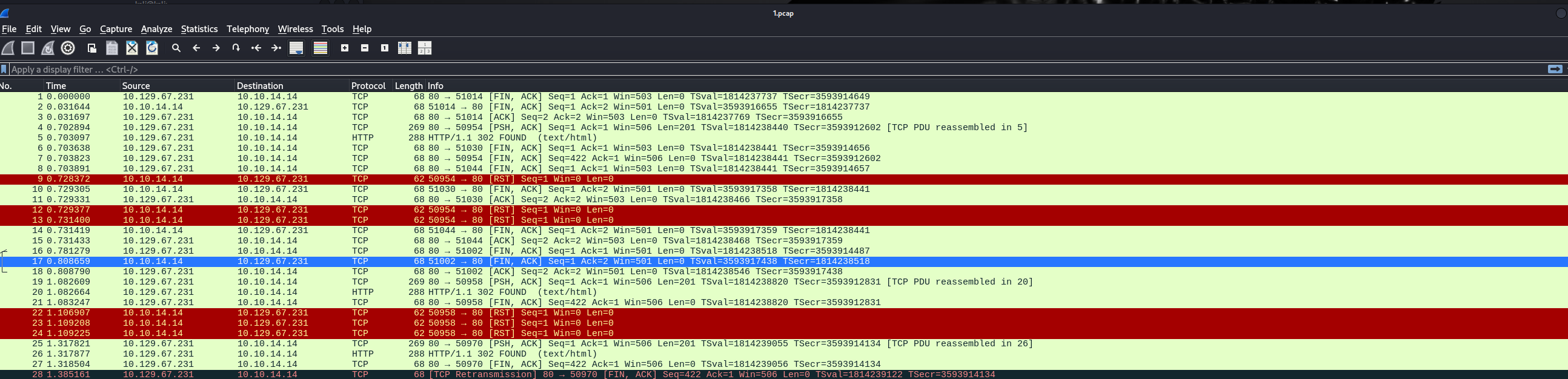 Wireshark - own traffic